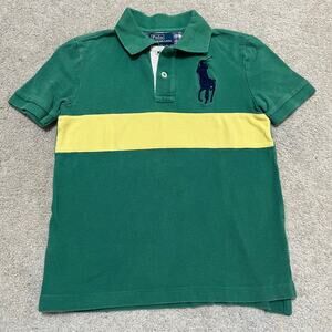 Polo Ralph Lauren Yellow Striped Navy Big Poky Green Polo Kids 7